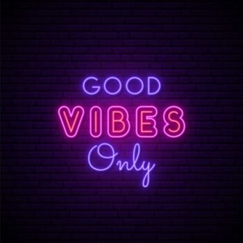 Pink and Purple Good Vibes Only Neon Sign