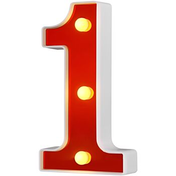 Steel Marquee Letter Red Number 1 High-End Custom Zinc Metal Marquee Light Marquee Sign