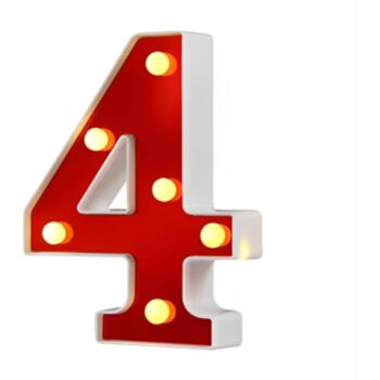 Steel Marquee Letter Red Number 4 Four High-End Custom Zinc Metal Marquee Light Marquee Sign