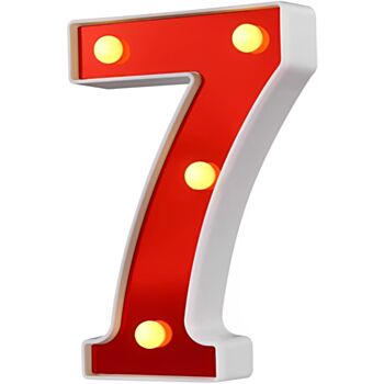 Steel Marquee Letter Red Number 7 Seven High-End Custom Zinc Metal Marquee Light Marquee Sign