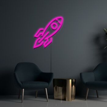 Rocket Ship Neon Sign