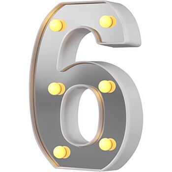 Steel Marquee Letter Silver Number 6 Six High-End Custom Zinc Metal Marquee Light Marquee Sign