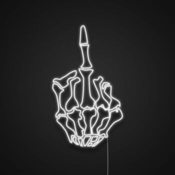 Skeleton Middle Finger Neon Sign