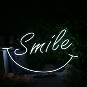 Smile White Custom Neon Sign