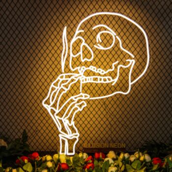 Smoking Skull Sign Neon Sign