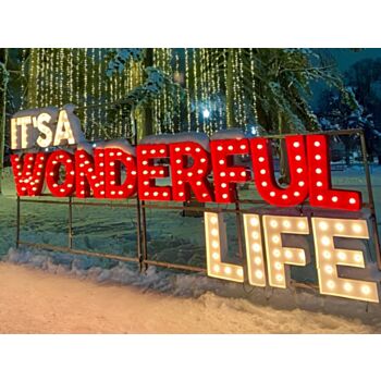 Steel Marquee Letter Wonderful Life High-End Custom Zinc Metal Marquee Light Marquee Sign