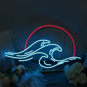 Sunset And Waves Neon Sign