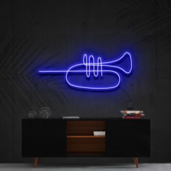 Trumpet Line Art Neon Sign