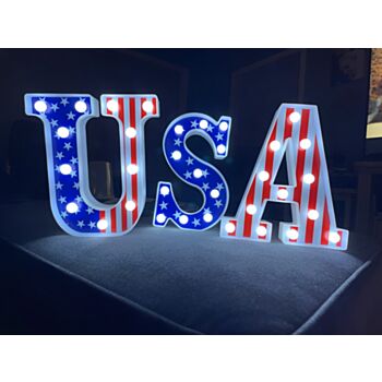 Steel Marquee Letter USA Warm White High-End Custom Zinc Metal Marquee Light Marquee Sign