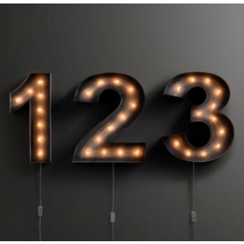 Steel Marquee Letter 123 Numbers High-End Custom Zinc Metal Marquee Light Marquee Sign