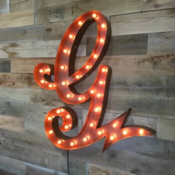 Steel Marquee Letter G Rustic High-End Custom Zinc Metal Marquee Light Marquee Sign