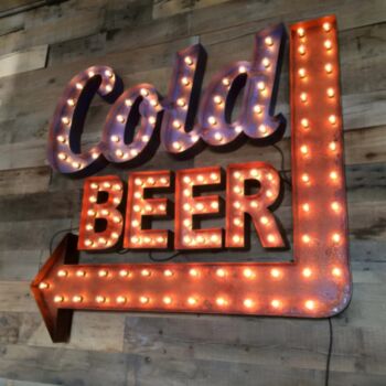 Steel Marquee Letter Cold Beer Bar High-End Custom Zinc Metal Marquee Light Marquee Sign