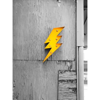 Steel Marquee Letter Retro Yellow Lightning Bolt High-End Custom Zinc Metal Marquee Light Marquee Sign