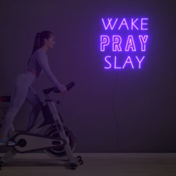 Wake Pray Slay Neon Sign Custom Neon Sign Lights Night Lamp Led Neon Sign Light For Home Party