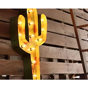 Steel Marquee Letter Retro Cactus High-End Custom Zinc Metal Marquee Light Marquee Sign