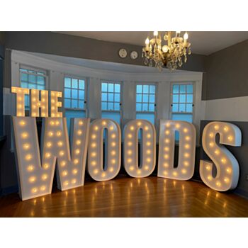 Steel Marquee Letter Wedding The Woods High-End Custom Zinc Metal Marquee Light Marquee Sign