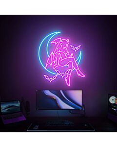 Darkstalkers Morrigan Aensland Art Led Sign Wall Art